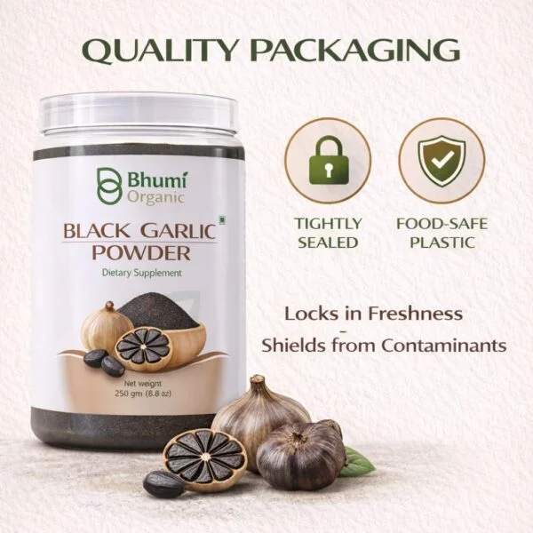 Bhumi Organic Black Garlic Powder | 250g | Fermented Superfood Seasoning