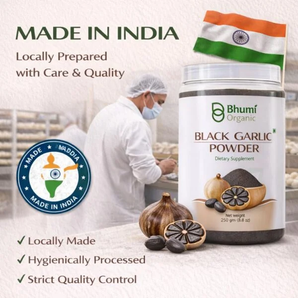 Bhumi Organic Black Garlic Powder | 250g | Fermented Superfood Seasoning