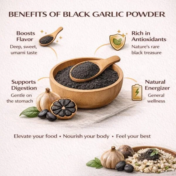 Bhumi Organic Black Garlic Powder | 250g | Fermented Superfood Seasoning