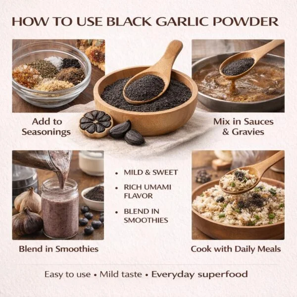Bhumi Organic Black Garlic Powder | 250g | Fermented Superfood Seasoning