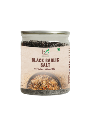 Bhumi Organic Black Garlic Salt - Premium Aged Black Garlic Sea Salt for Cooking, Seasoning, and Gourmet Recipes | All-Natural & Non-GMO