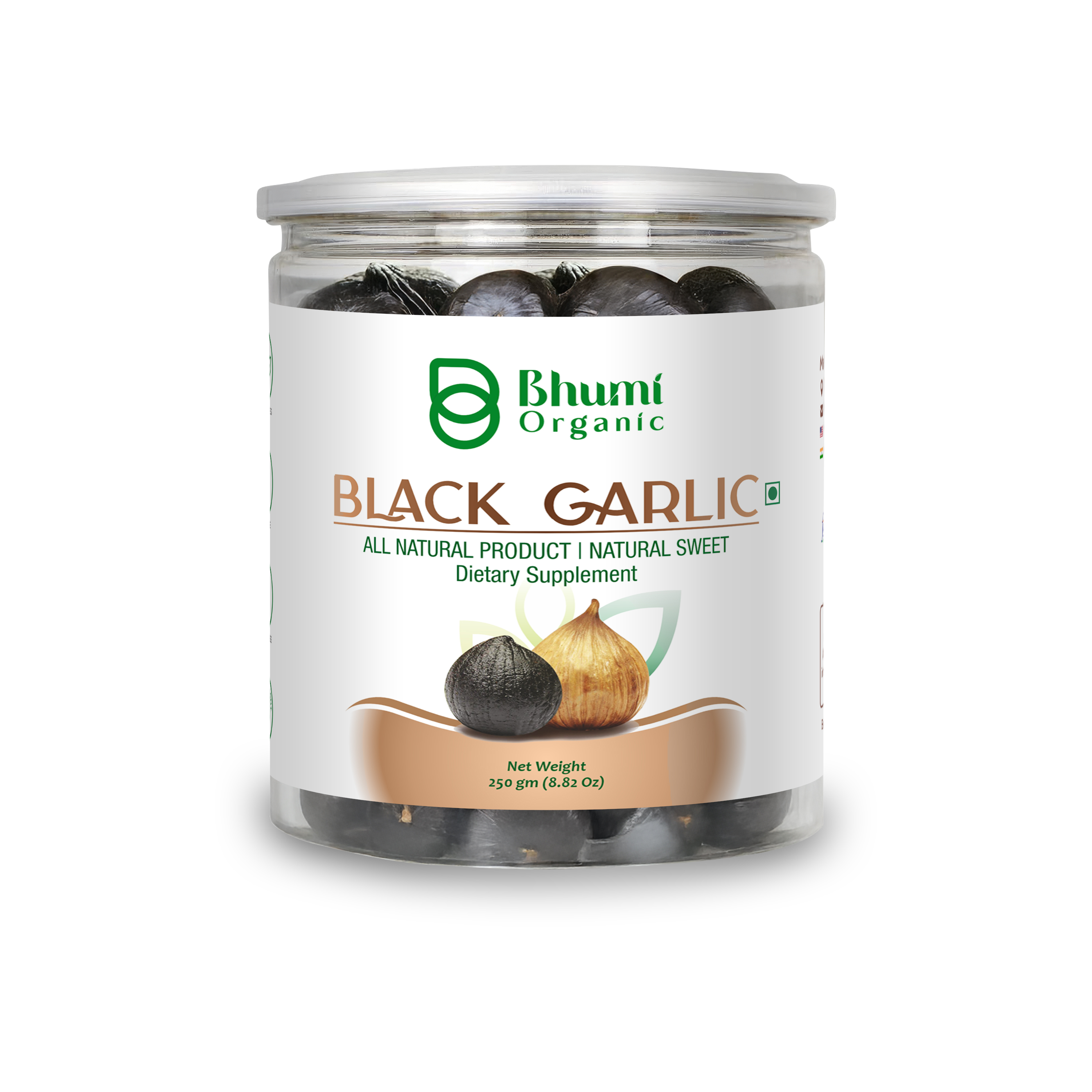 Bhumi Organic Black Garlic – Fermented Single Clove Bulbs