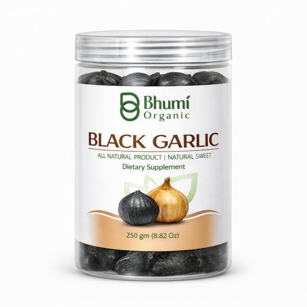 Bhumi Organic Black Garlic Fermented Single Clove | 250g | Aged Himalayan Superfood