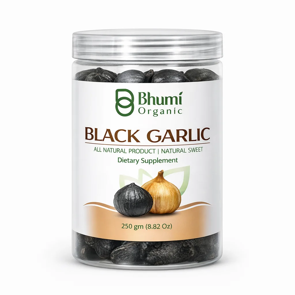 Bhumi Organic Black Garlic Fermented Single Clove | 250g | Aged Himalayan Superfood