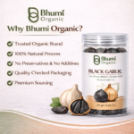 Bhumi Organic Black Garlic Fermented Single Clove | 500g | Aged Himalayan Superfood
