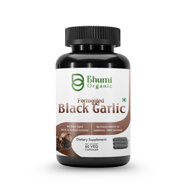 Black Garlic Capsules | 500mg Pure Extract for Heart Health & Immune Support | 60 Vegan Pills