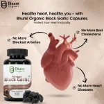 Black Garlic Capsules | 500mg Pure Extract for Heart Health & Immune Support | 60 Vegan Pills