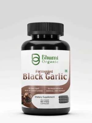 Bhumi Organic Black Garlic Capsules 500mg – 60 veg.caps || Heart & Immunity Boost