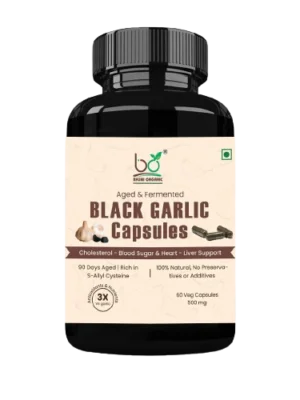 Bhumi Organic Aged Black Garlic Capsules 500mg | 60 Count | Fermented Extract Supplement | Non-GMO, Gluten Free