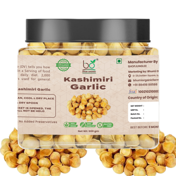 Bhumi Organic Kashmiri Garlic - Premium Single Clove Himalayan Garlic | Immune-Boosting, Anti-Inflammatory Superfood with Natural Health Benefits