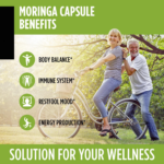 Bhumi Organic Moringa Capsules – Superfood for Energy, 180 Veg.Capsules