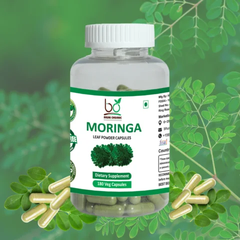 Bhumi Organic Moringa Oleifera Capsules – USDA-Certified Superfood for Energy, Immune Support, and Vitality – Vegan, Non-GMO, 180 Capsules