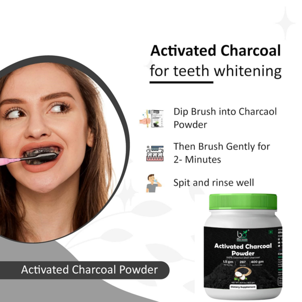 Bhumi Organic Activated Charcoal Powder – 100% Natural Coconut Charcoal for Face and Skin Detox (400g)