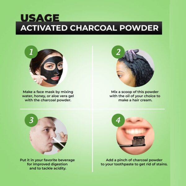 Bhumi Organic Activated Charcoal Powder – 100% Natural Coconut Charcoal for Face and Skin Detox (400g)