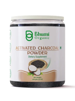 Bhumi Organic Coconut Activated Charcoal Powder – 100% Pure & Natural (400g)