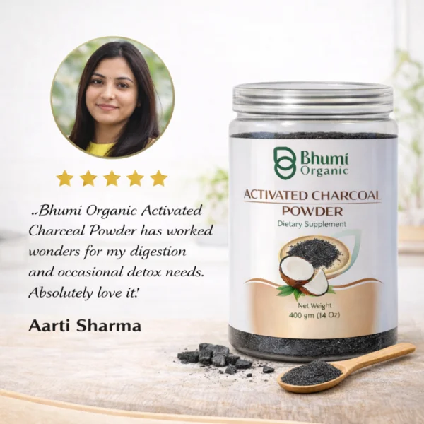 Bhumi Organic Coconut Activated Charcoal Powder | Ultra-Fine Detox Grade | 800 gm