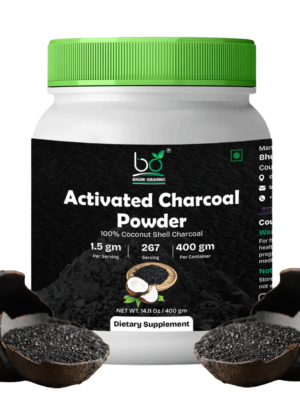 Bhumi Organic Coconut Activated Charcoal Powder – 100% Pure & Natural (400g)