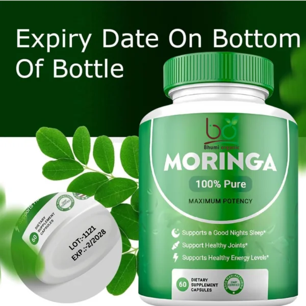 Bhumi Organic Moringa Capsules – Superfood for Energy, 60