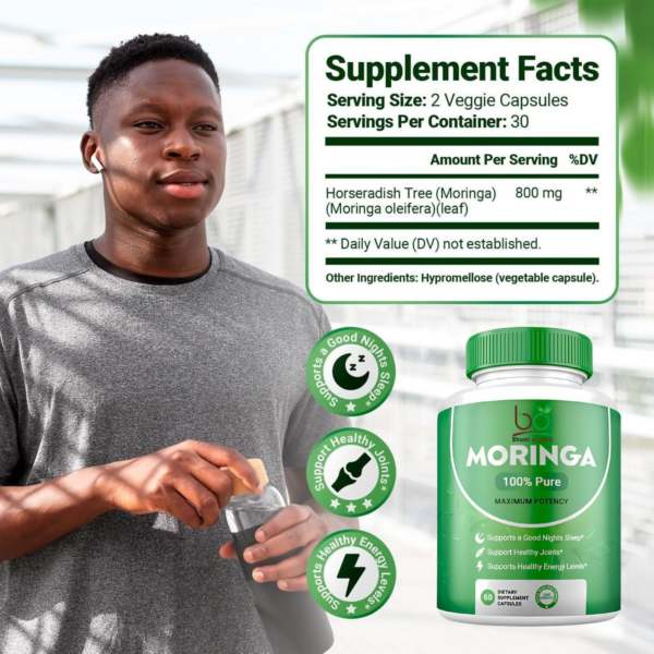 Bhumi Organic Moringa Capsules – Superfood for Energy, 60