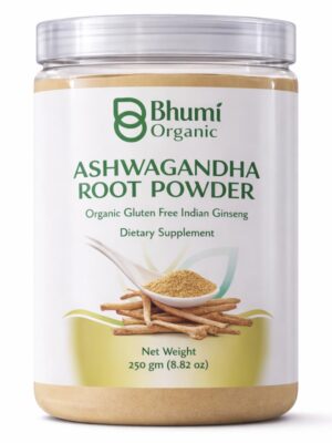 Bhumi Organic Ashwagandha Root Powder 250g (Pack of 4)– 100% Pure & Natural Ayurvedic Herb | Supports Stress Relief, Energy & Immunity | No Preservatives