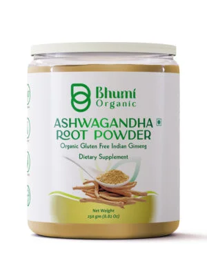 Bhumi Organic Ashwagandha Powder - 250g | Stress Relief, Strength & Vitality | Certified Organic