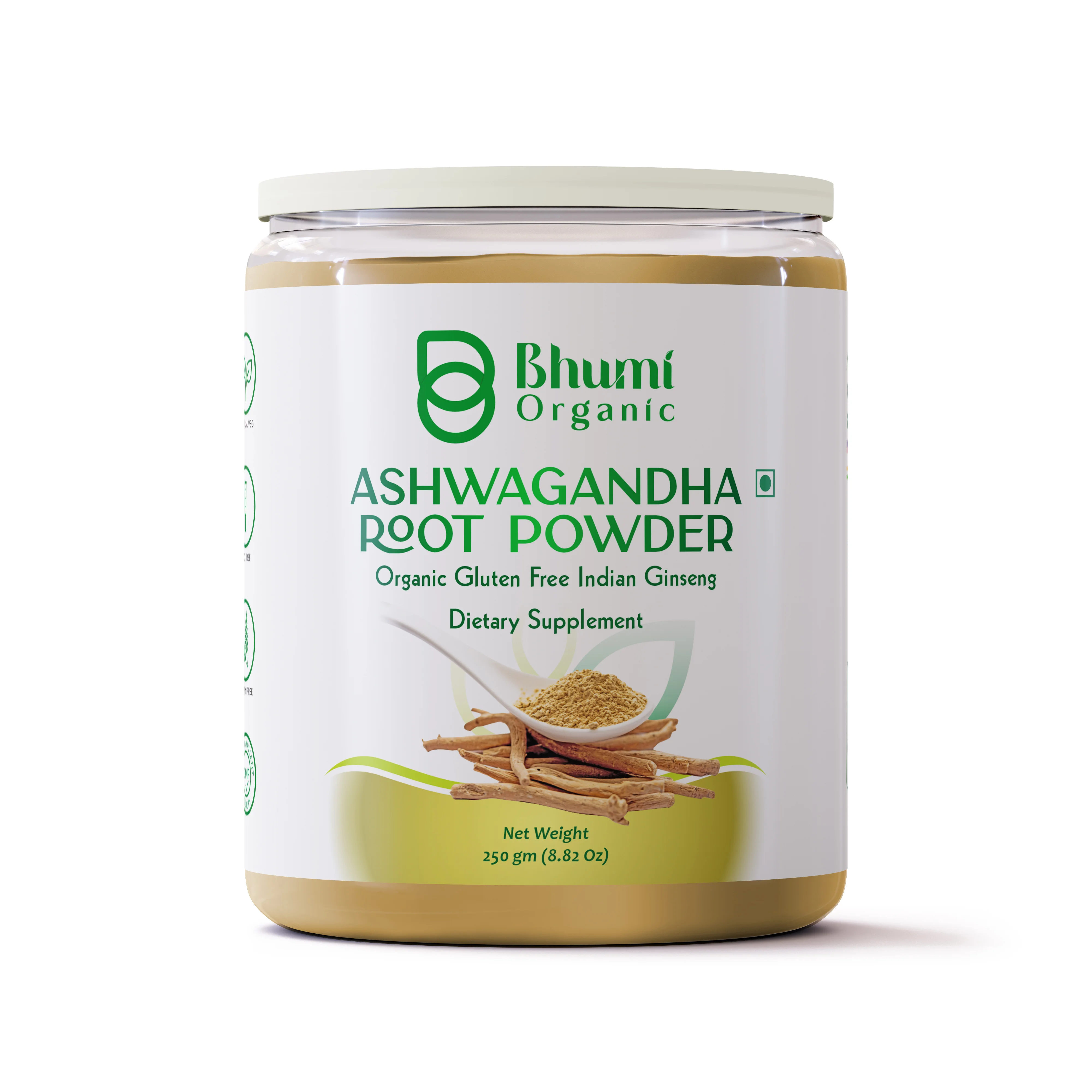 Bhumi Organic Ashwagandha Powder - 250g | Stress Relief, Strength & Vitality | Certified Organic