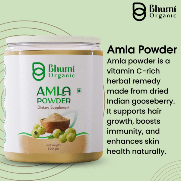 Bhumi Organic Amla Powder 500g | For Hair Growth, Immunity & Vitamin C