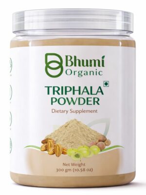 Bhumi Organic Triphala Powder 300g (Pack of 3) – 100% Natural Ayurvedic Herbal Powder | Supports Digestion, Detox & Immunity | Amla, Haritaki & Bibhitaki Blend