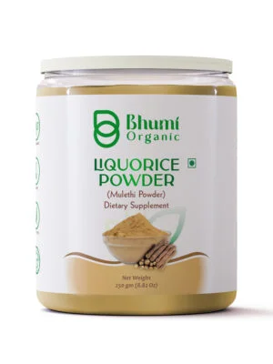 Bhumi Organic Liquorice Powder (Mulethi), Dietary Supplement, 250g