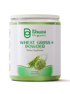 Bhumi Organic Wheat Grass Powder, Dietary Supplement, 200g (7 Oz)