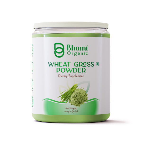 Bhumi Organic Wheat Grass Powder, Dietary Supplement, 200g (7 Oz)