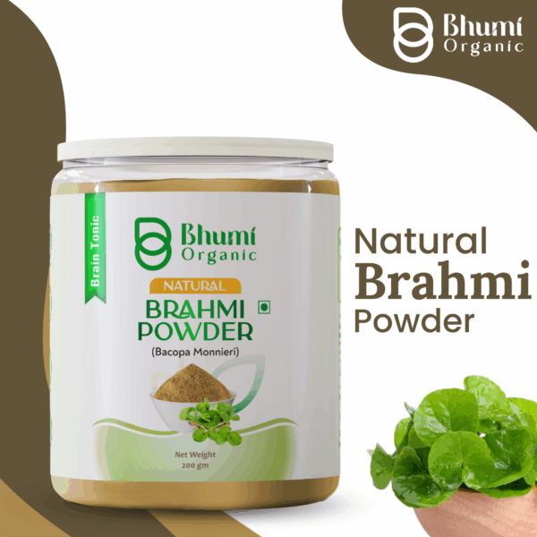 Bhumi Organic  Brahmi Powder Natural Bacopa Monnieri Leaf Powder, 200 gm
