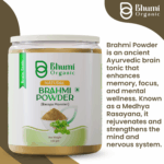 Bhumi Organic  Brahmi Powder Natural Bacopa Monnieri Leaf Powder, 200 gm
