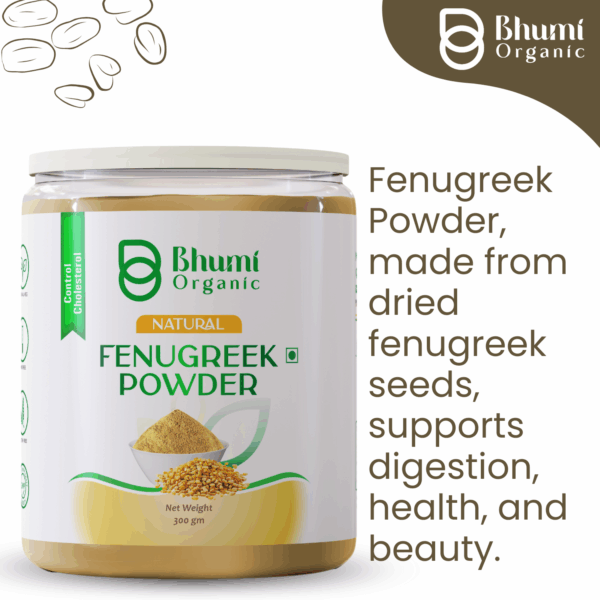 Organic Fenugreek Powder | 100% Pure Trigonella Foenum-Graecum for Blood Sugar Support & Digestive Health | 300g