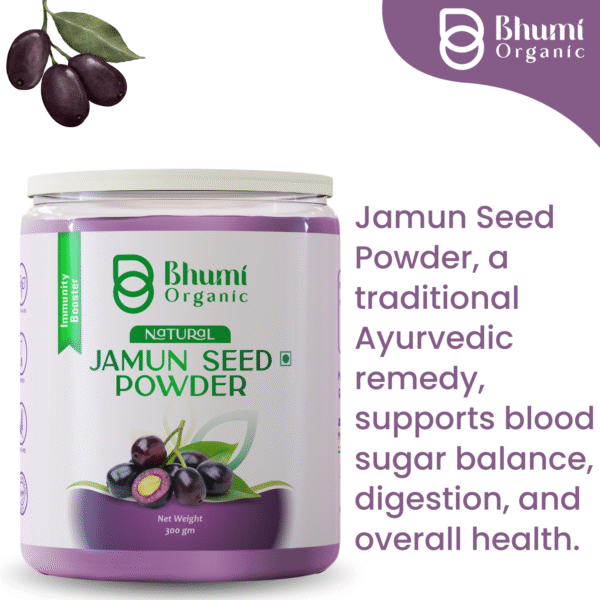 Bhumi Organic Jamun Seed Powder 600g | For Blood Sugar Support & Metabolic Health