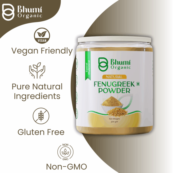 Organic Fenugreek Powder | 100% Pure Trigonella Foenum-Graecum for Blood Sugar Support & Digestive Health | 300g