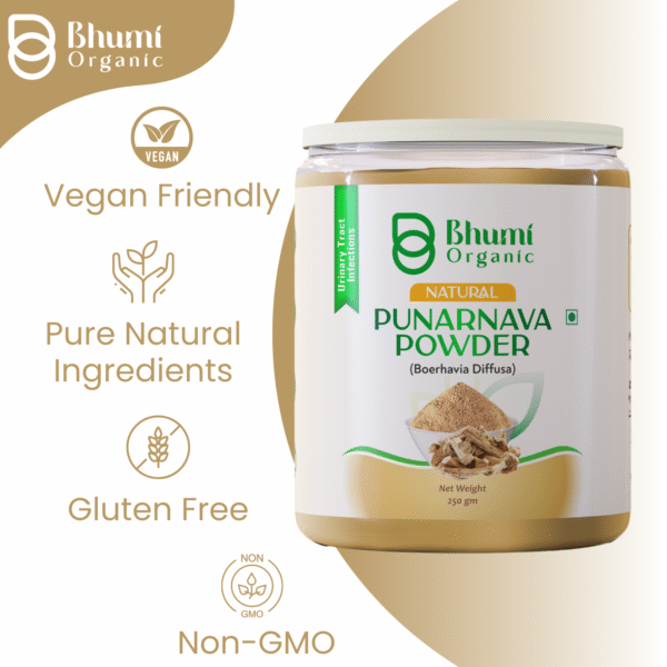 Bhumi Organic Punarnava Powder 500g | For Kidney Health & Natural Detox
