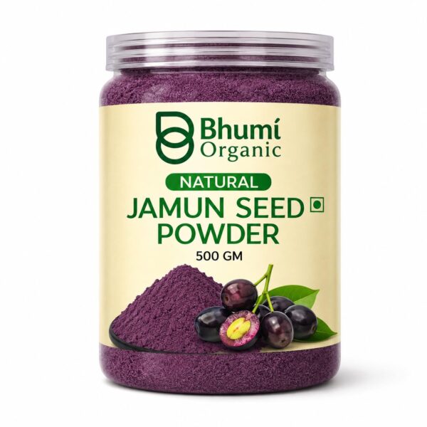 Bhumi Organic Jamun Seed Powder 500g (Pack of 2 ) | For Blood Sugar Support & Metabolic Health