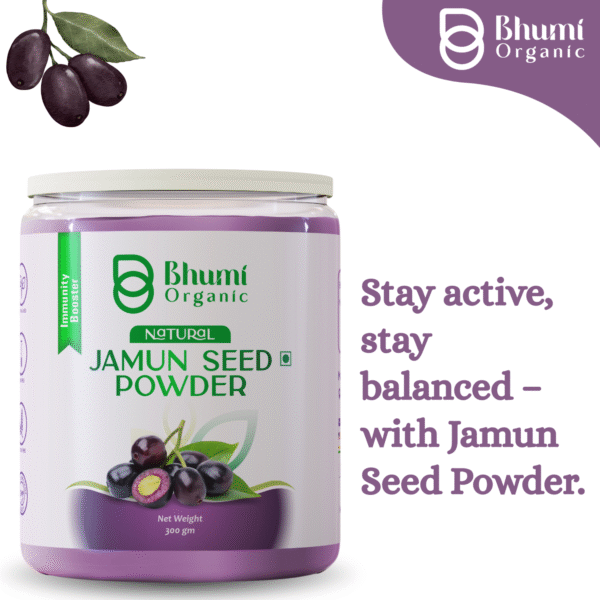 Bhumi Organic Jamun Seed Powder 600g | For Blood Sugar Support & Metabolic Health