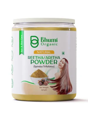 Bhumi Organic Reetha/ Aritha Powder, Spindus Trifoliatus, 250 gm