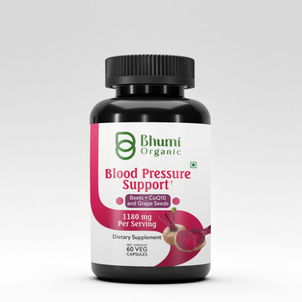 Bhumi Organic , Blood Pressure Support + , Beets + CoQ10 and Grape Seeds , 1180 mg