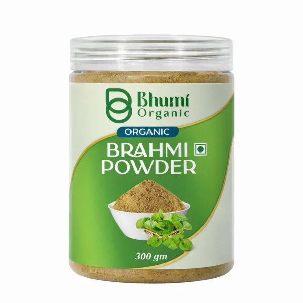 Bhumi Organic Brahmi Powder 300g ( Pack of 3 ) | For Memory, Focus & Hair Growth