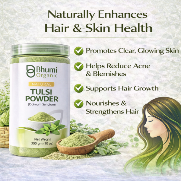 Bhumi Organic Tulsi Powder 300g | For Immunity, Stress Relief & Respiratory Health