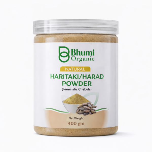 Bhumi Organic Haritaki Powder 400g | King of Ayurvedic Medicines for Digestion & Detox