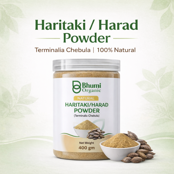 Bhumi Organic Haritaki Powder 400g | King of Ayurvedic Medicines for Digestion & Detox