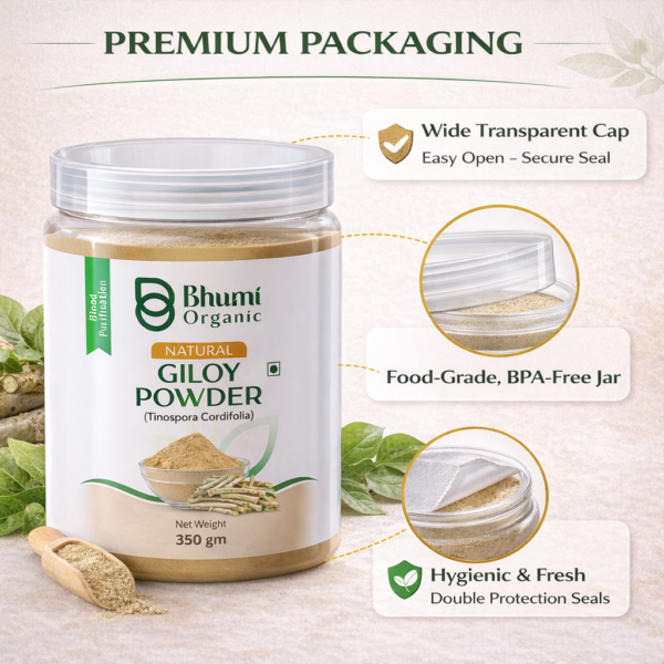 Bhumi Organic Giloy Powder 350g | Natural Immunity Booster & Fever Management