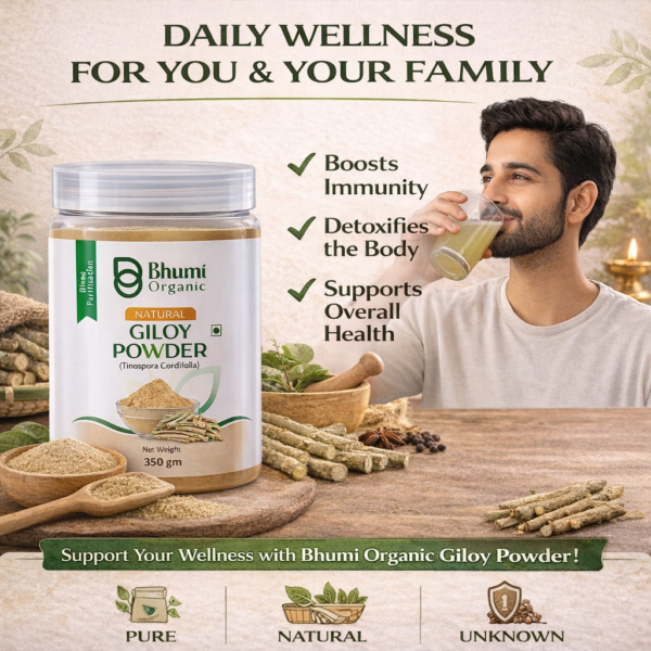 Bhumi Organic Giloy Powder 350g | Natural Immunity Booster & Fever Management