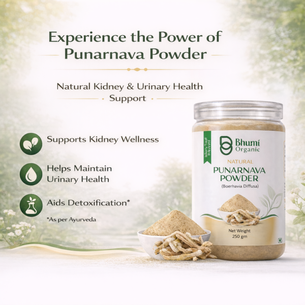 Bhumi Organic Punarnava Powder 500g | For Kidney Health & Natural Detox