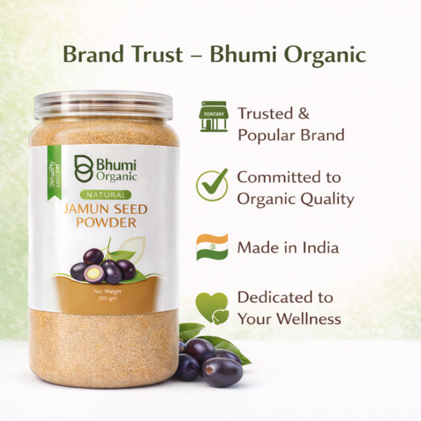 Bhumi Organic Jamun Seed Powder 600g | For Blood Sugar Support & Metabolic Health