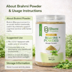Bhumi Organic Brahmi Powder 600g | For Memory, Focus & Hair Growth